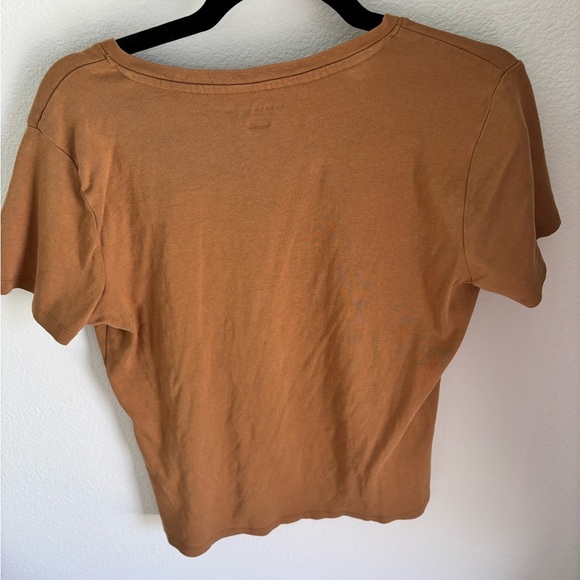 Tommy Hilfiger Women’s V-Neck T-Shirt Brown Logo Tee Size XL - Picture 5 of 6